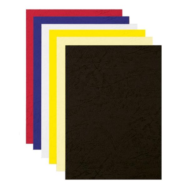 Kartónové obálky na krúžkovú väzbu Delta koža A4 biele 