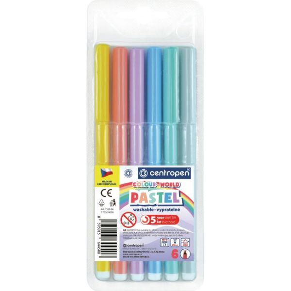 Fixy CENTROPEN 7550 Colour World Pastel - sada 6 ks
