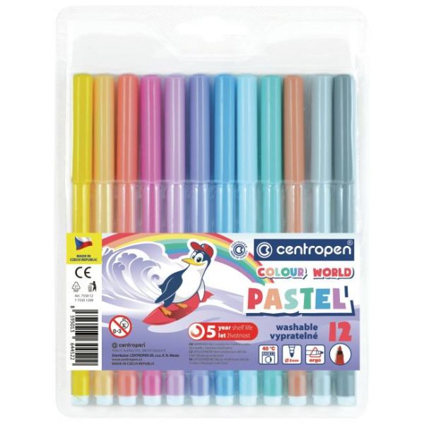 Fixy CENTROPEN 7550 Colour World Pastel - sada 12 ks