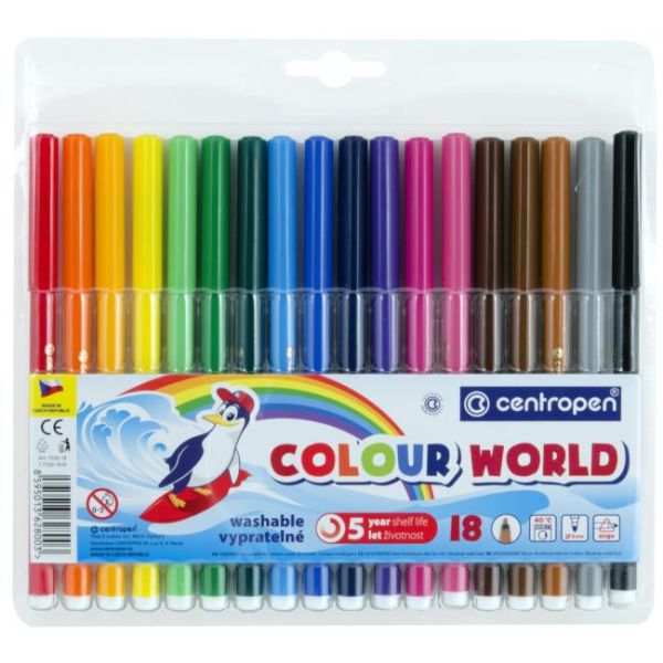 Fixy CENTROPEN 7550 Colour World - sada 18 ks
