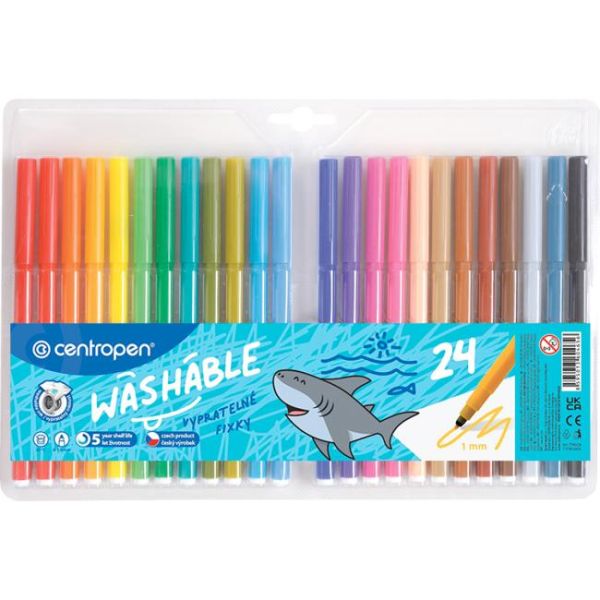 Fixy CENTROPEN 7790 Washable - sada 24 ks