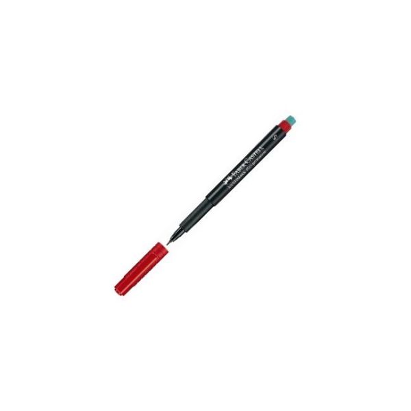 Permanentný popisovač, OHP, 0,4 mm, FABER-CASTELL "Multimark 1523", červený