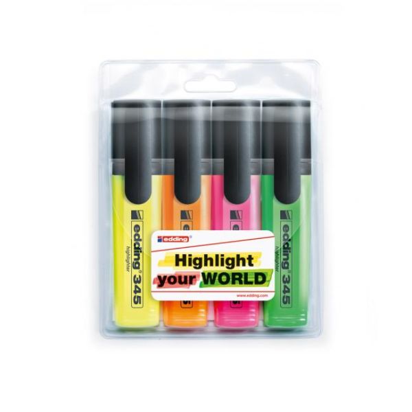 Sada zvýrazňovačov edding 345/4S 