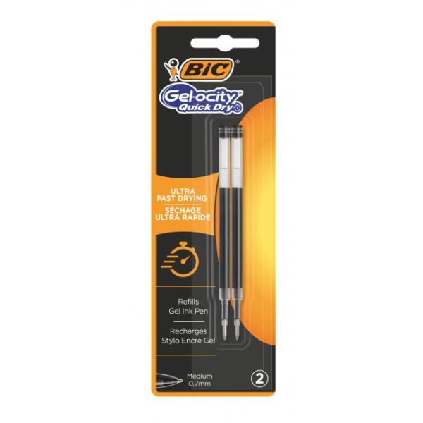 Náhradná náplň do gélového rollera BIC Gelocity QUICKDRY Čierna 2ks 