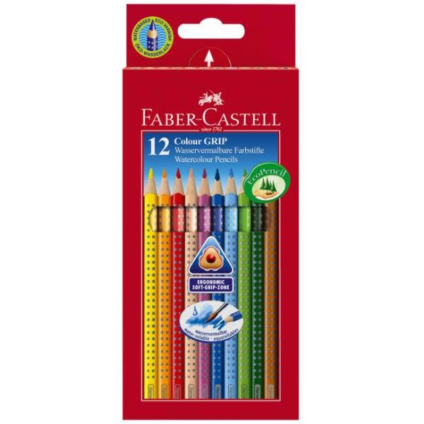 Farbičky akvarelové Faber Castell Color Grip 12 ks farebné 
