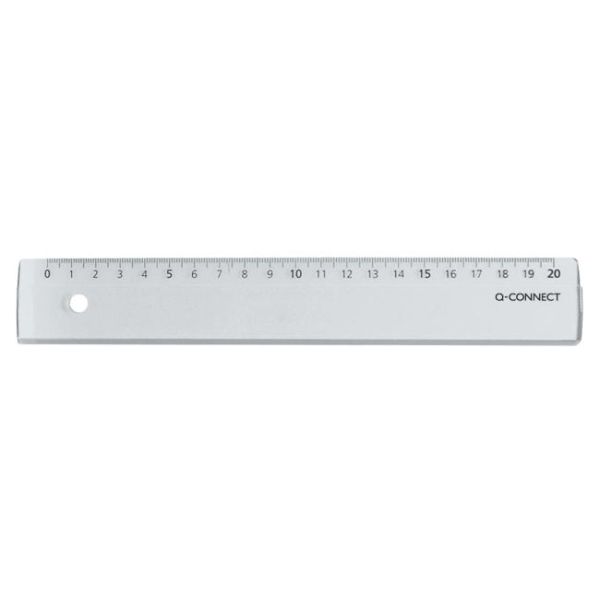 Pravítko Q-CONNECT 20cm transparentné 