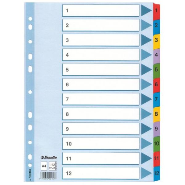 Kartónový rozraďovač Esselte Mylar 1-12 