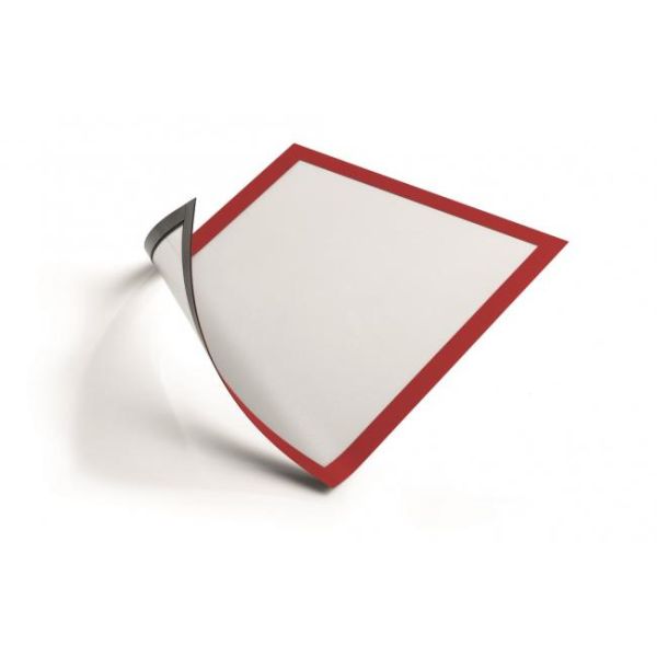 Informačný panel, A4, magnetický, DURABLE "DURAFRAME® MAGNETIC", červená, 5ks
