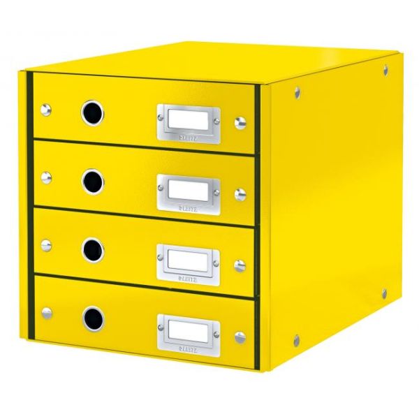 Zásuvkový box Leitz Click & Store 4 zásuvky žltý 