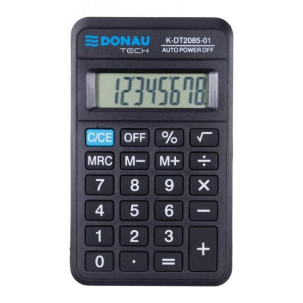 Kalkulačka DONAU TECH K-DT2085 vrecková čierna 