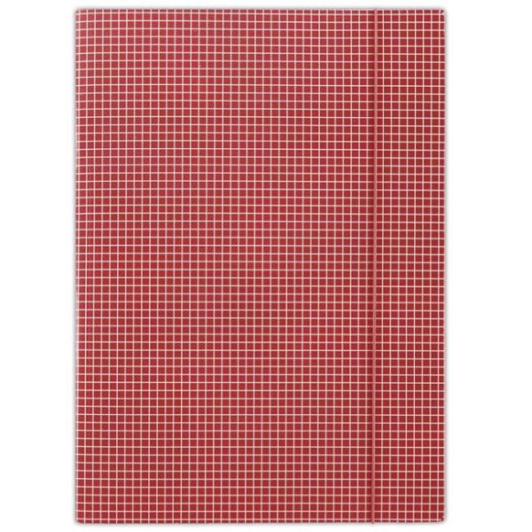 Kartónový obal s gumičkou DONAU červené káro 