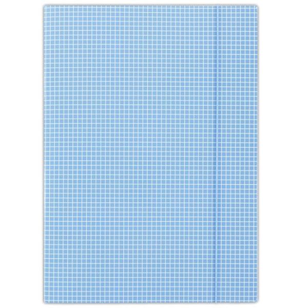 Kartónový obal s gumičkou DONAU modré káro 