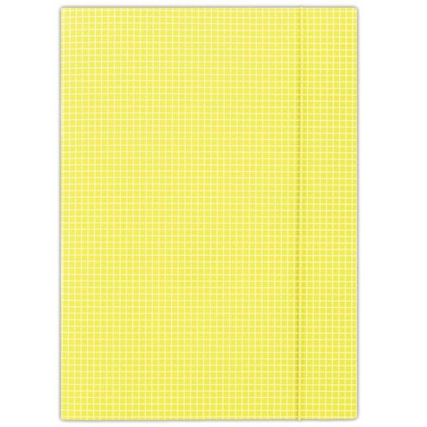 Kartónový obal s gumičkou DONAU žlté káro 