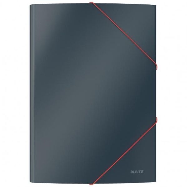 Kartónový obal s gumičkou Leitz Cosy hebký zamatový sivý 