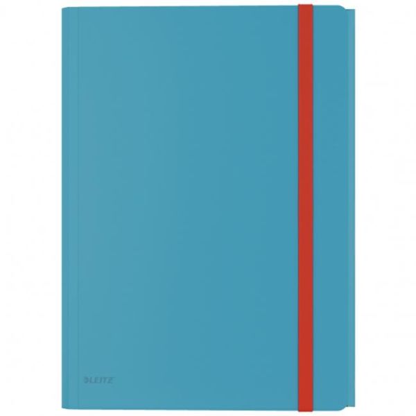 Plastový obal s gumičkou Leitz Cosy hebký s vnútorným vreckom kľudný modrý 