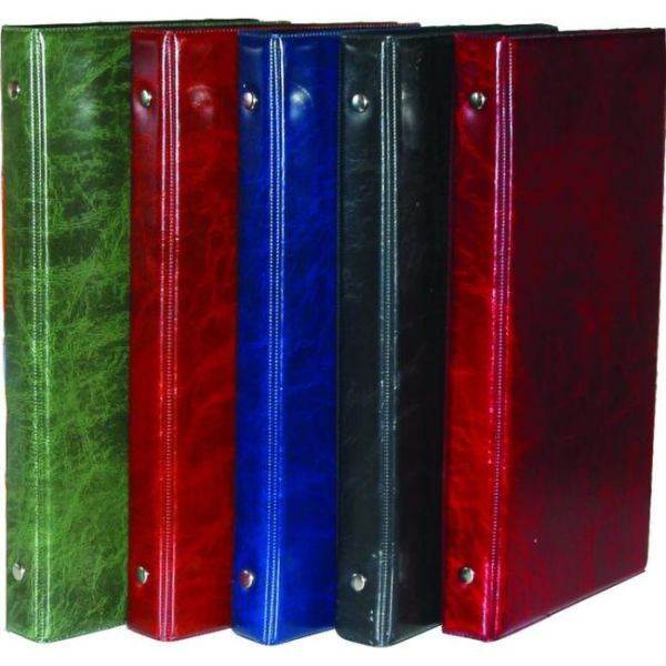 Vizitkár prenosný 4-krúžkový na 80 vizitiek s registrom KARTON PP červený 