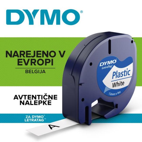 Páska do štítkovača, 12 mm x 4 m, DYMO "Letratag", biela