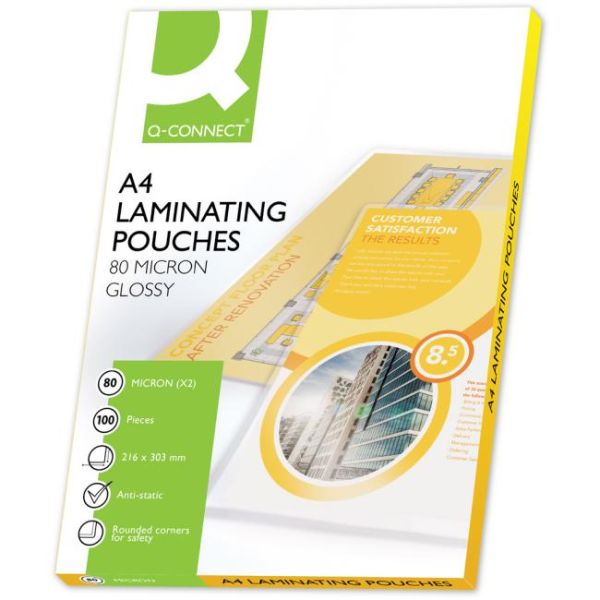 Laminovacie fólie Q-Connect 216x303 A4 80mic 