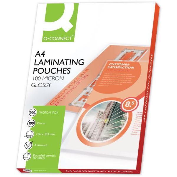 Laminovacie fólie Q-Connect 216x303 A4 100mic 