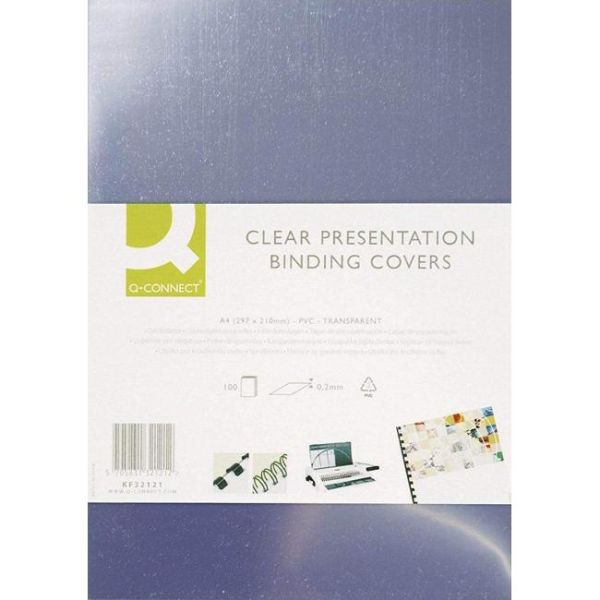 Plastové obálky na krúžkovú väzbu Q-Connect A3 PVC 200mic číre 