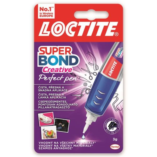 Sekundové lepidlo, 3 g, HENKEL "Loctite Super Bond  CREATIVE Perfect Pen"