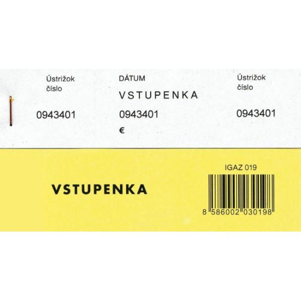 Vstupenka trojdielna - číslovaná 100 listov (19)