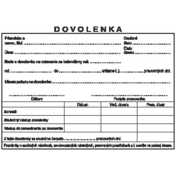 Dovolenka A6 - samoprepis, 100 listov (912)