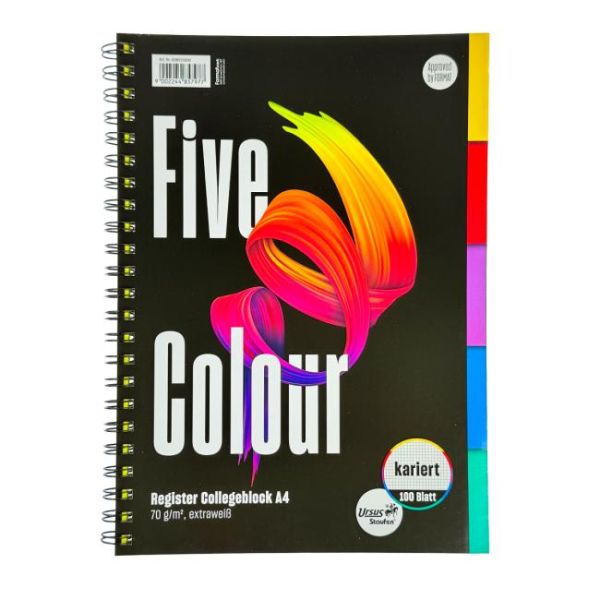 Blok College Format Werk Ursus A4 100 listov štvorčekový farebný register 