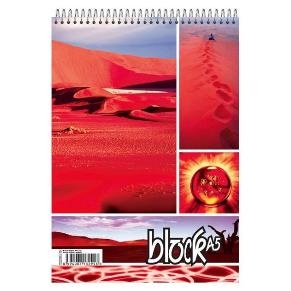 Blok A5 poznámkový s hornou špir. väzbou, 50-listový