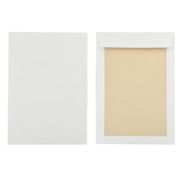 Poštové obálky C4 s páskou, s kartónovou zadnou stranou biele 