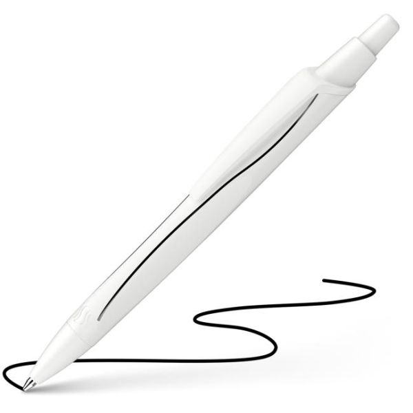 Guľôčkové pero Schneider Reco biele s čiernou náplňou 