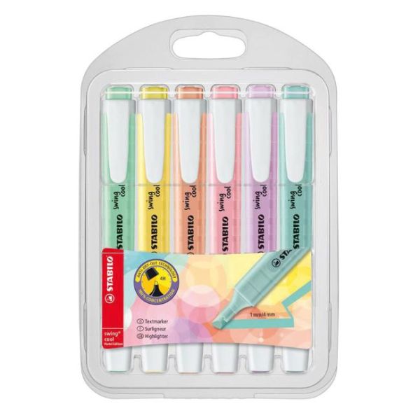 Sada zvýrazňovačov STABILO swing cool Pastel  6S 