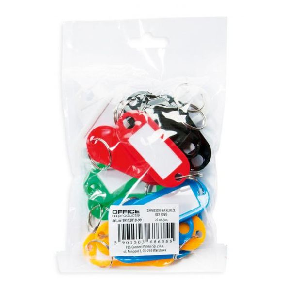 Menovky na kľúče Office Products mix farieb 20ks 