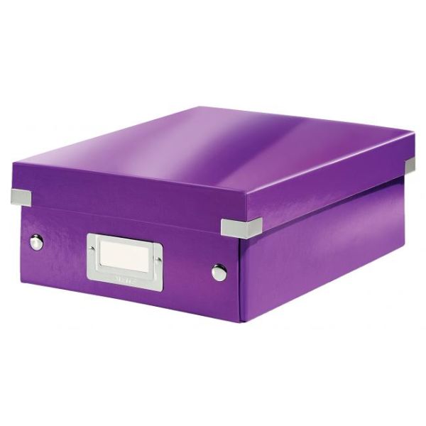 Malá organizačná krabica Click & Store purpurová 