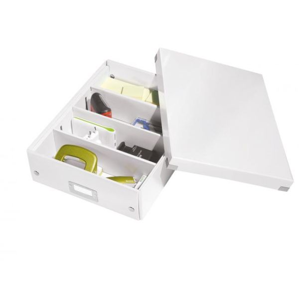 Škatuľa, organizačná, rozmer M, LEITZ "Click&Store", biela