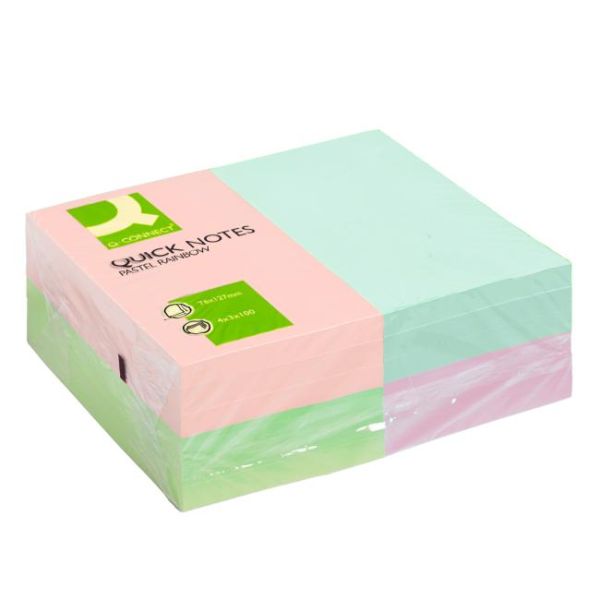 Samolepiaci bloček Q-CONNECT 127x76 dúhové 