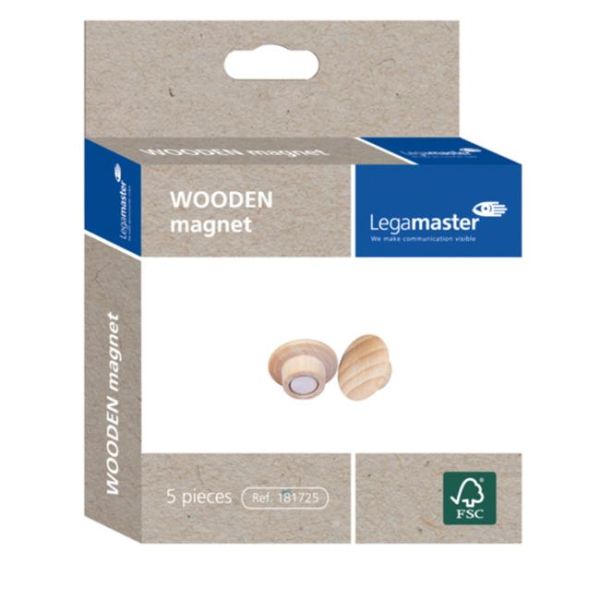 Magnety na tabule drevené 5 ks 