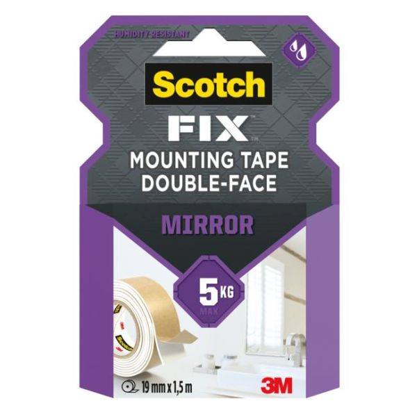 Montážna páska Scotch vhodná na použitie v kúpeľni, 19 mm x 1,5 m 