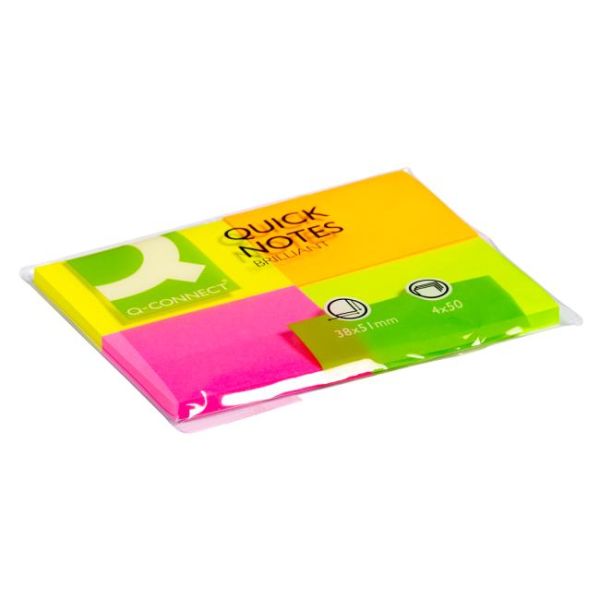 Samolepiaci bloček Q-CONNECT intenzívne 38x51mm 4x50 l 