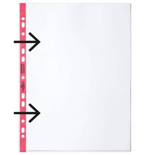 Euroobal DURABLE otvorený zľava A4 90mic s červeným okrajom 100ks 