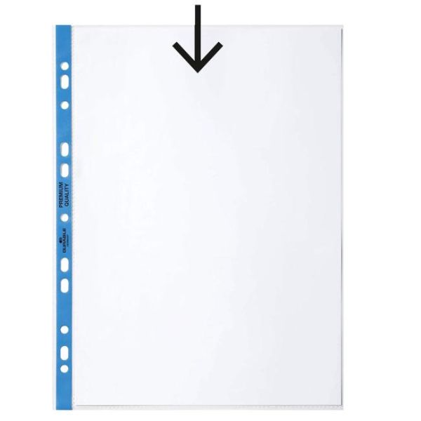 Euroobal DURABLE A4 90mic s modrým okrajom 100ks 