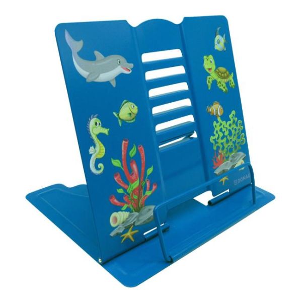 Stojan na knihy DONAU kovový, motív Zvieratká modrý 