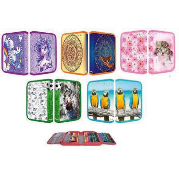 Peračník DONAU 1-zipsový 2-klopý plný, mix motívov, bal.10 ks 