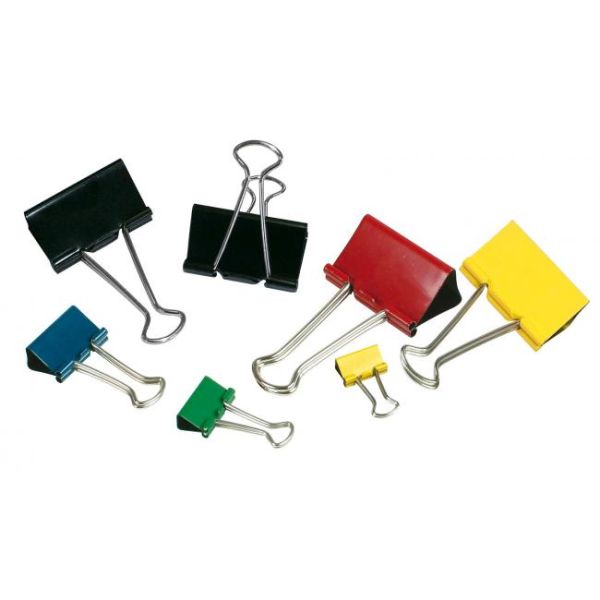 Klipy na dokumenty 41mm farebné 12ks 