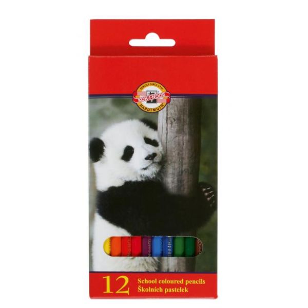 Pastelky KOH-I-NOOR šesťhranné (sada 12 ks) Vtáci