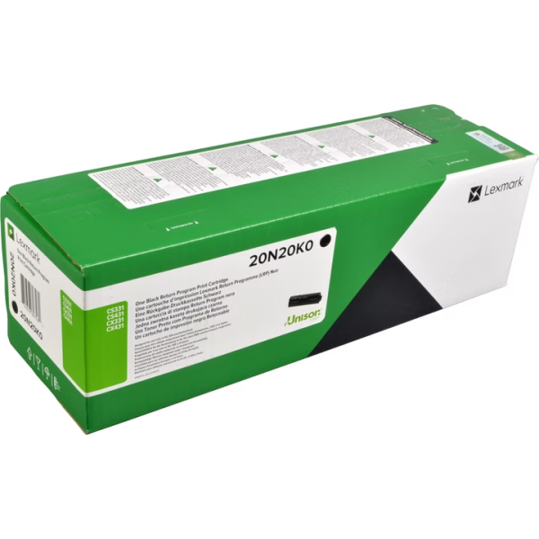 Toner Lexmark 20N20K0, CS331, CS431, CX331, CX431, čierna (black), originál