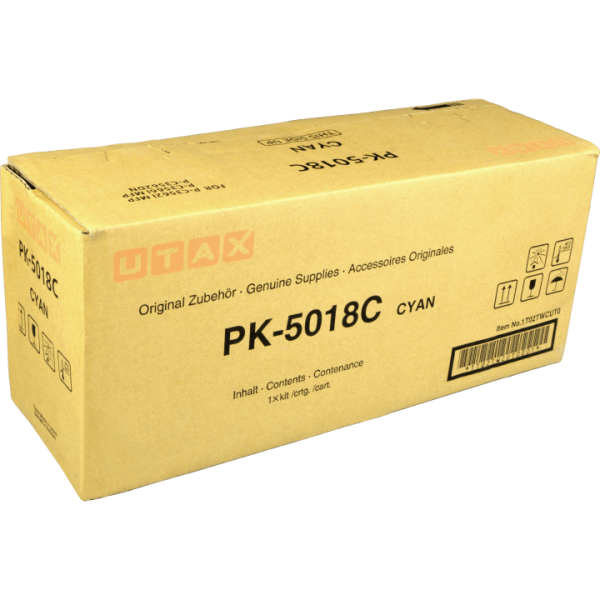 Toner Utax PK-5018C, 1T02TWCUT0, azúrová (cyan), originál