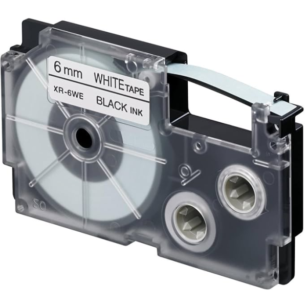 Páska do štítkovača Casio XR-9WE1, 8m, 9mm, čierna tlač / biely podklad, alternatívna