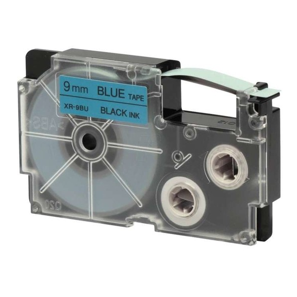 Páska do štítkovača Casio XR-9BU1, 8m, 9mm, čierna tlač / modrý podklad, alternatívna