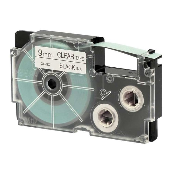 Páska do štítkovača Casio XR-9X1, 8m, 9mm, čierna tlač / priehľadný podklad, alternatívna